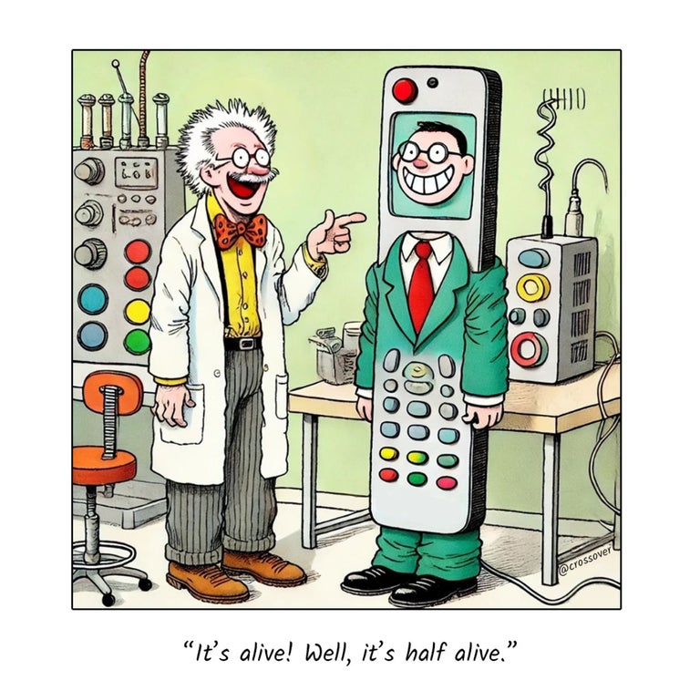 @crossover remote work comics and cartoons #26: Hybrid worker. 