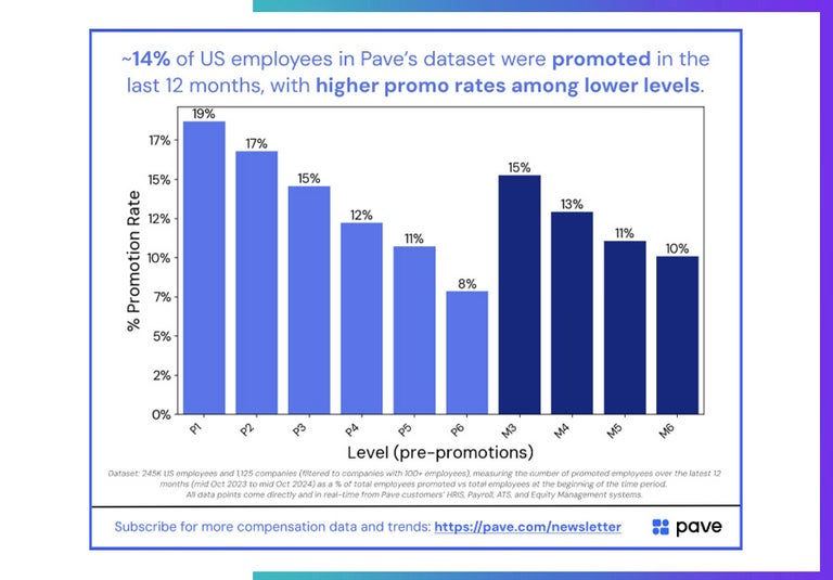 Pave's dataset: how many people were promoted (14%)