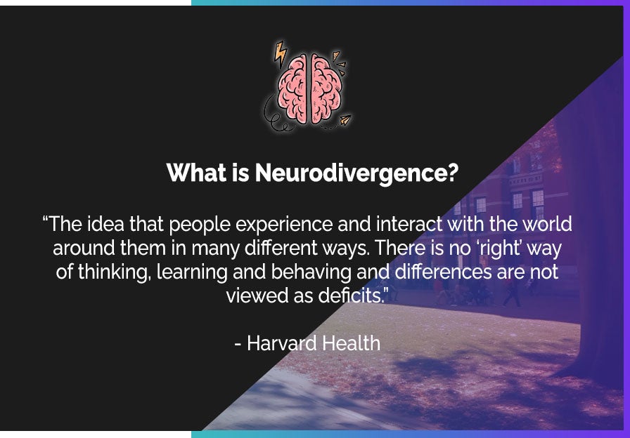 Quote about neurodivergence from Harvard Health.
