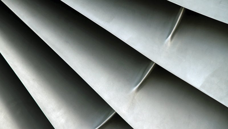 Close-up of silver sharp metal structure with edges protected by ENVIROCRON™ Extreme Protection Edge powder coating.