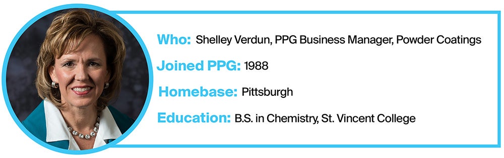 Shelley Verdun Profile, PPG business manager, powder coatings