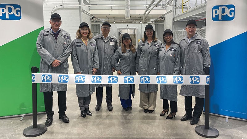 Ribbon-cutting ceremony at PPG's powder production plant in Brazil, Indiana