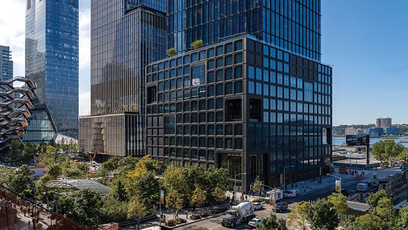 55 Hudson Yards, one of the first skyscrapers in the U.S. to be finished with powder coatings, using PPG's Coraflon in “Black Flower"