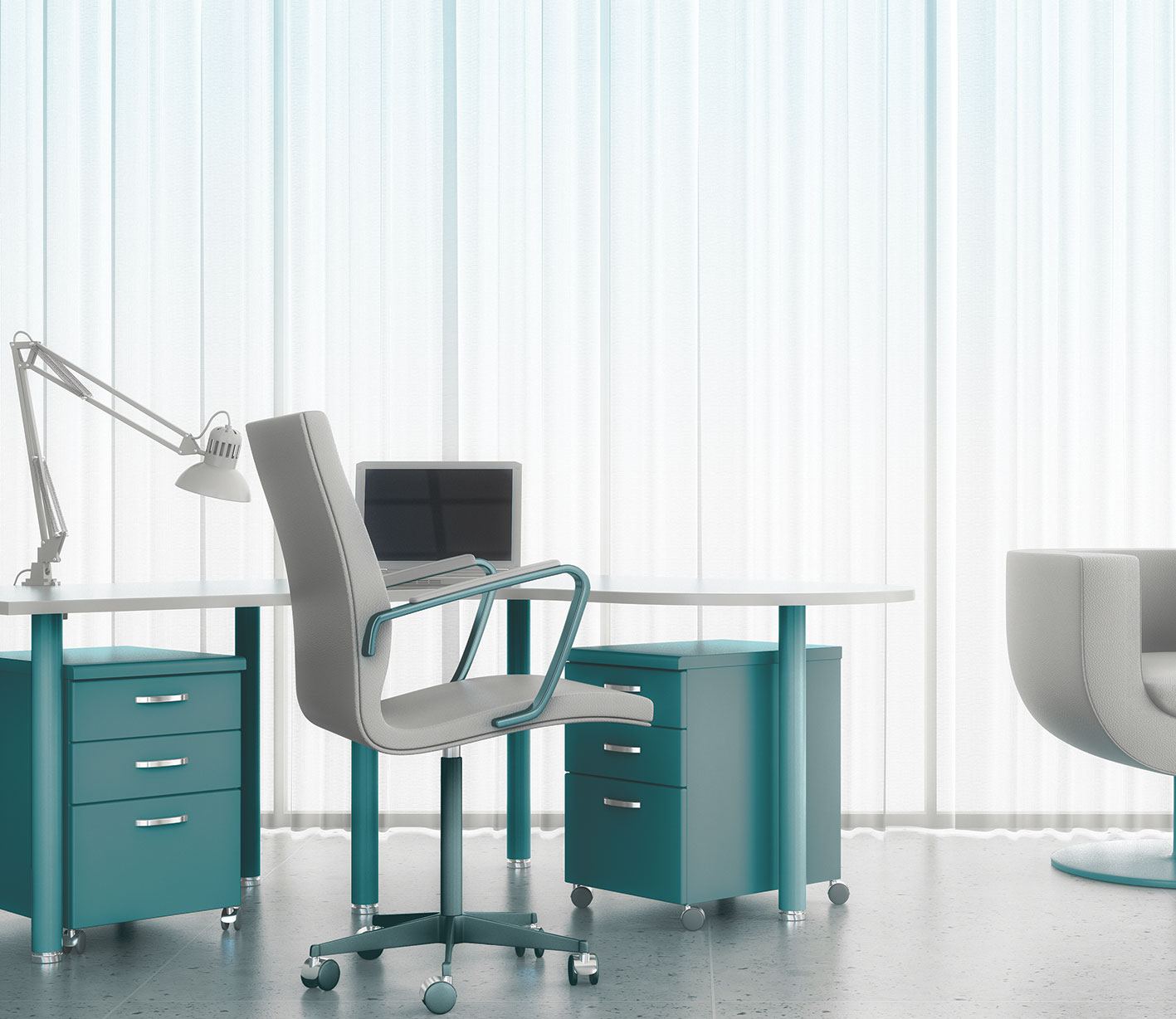 Office furniture coated with PPG color of the year