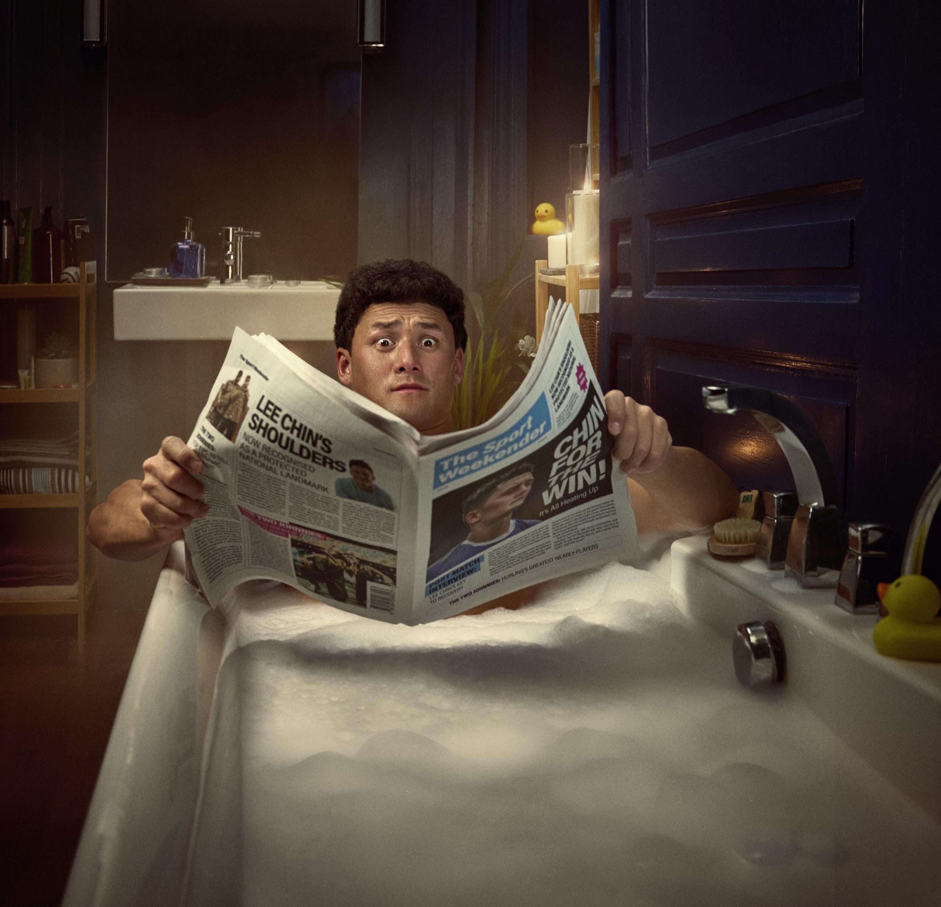 Lee Chin in bath