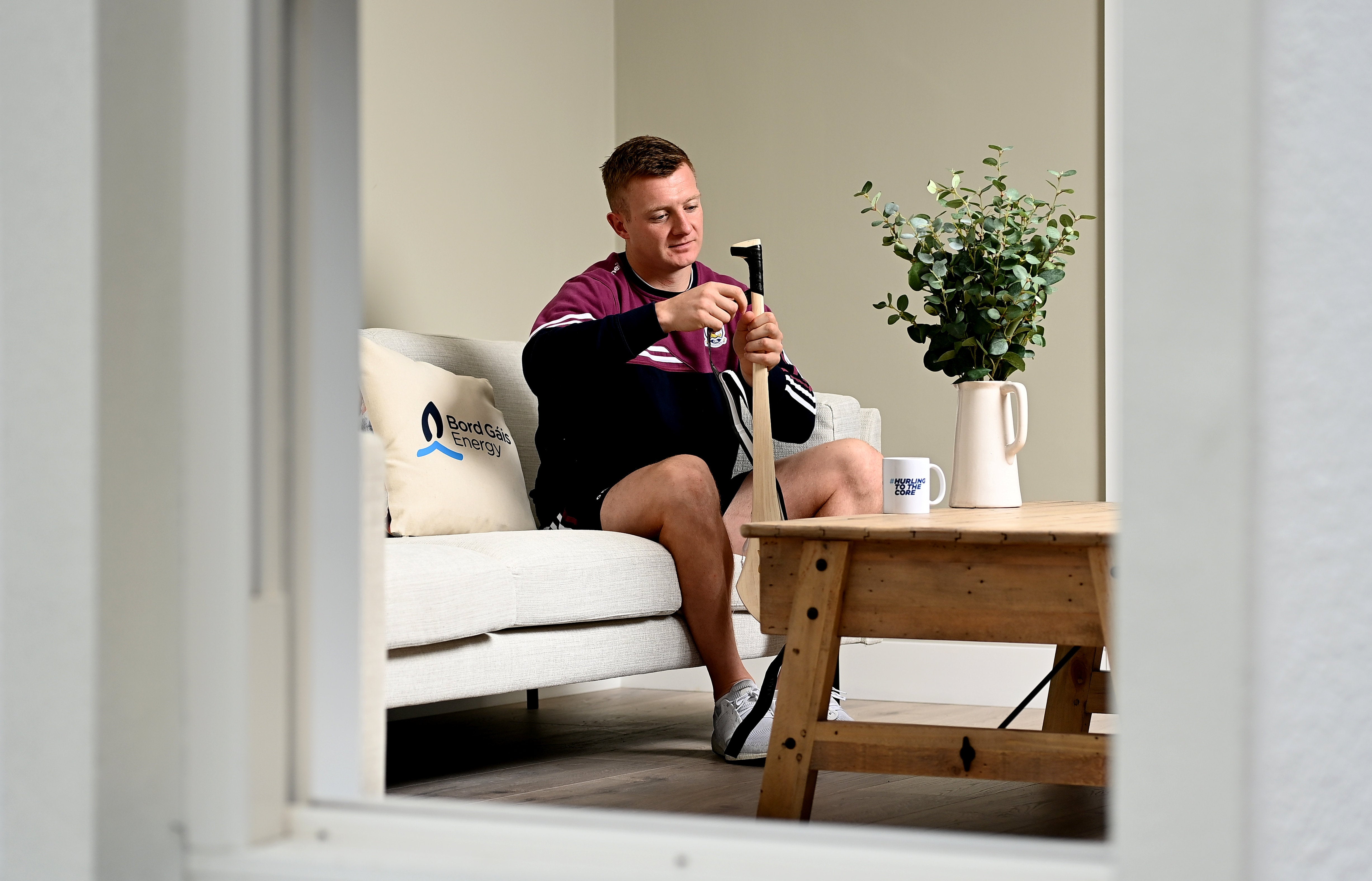 Joe Canning holding hurl