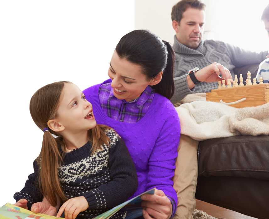 Supportive Parents playing with children