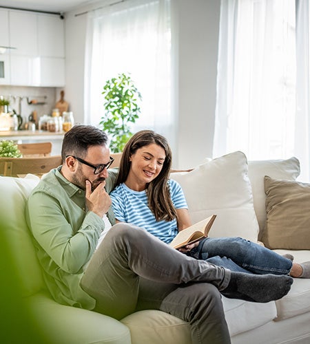 Couple on sofa