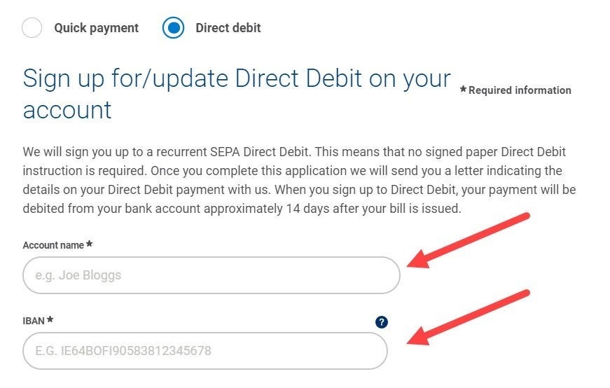 Direct Debit Sign Up Form