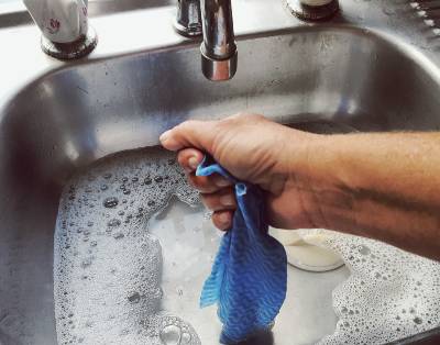 Sink with water in it