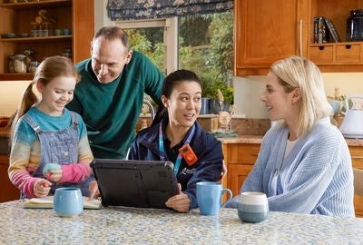 Service engineer with family