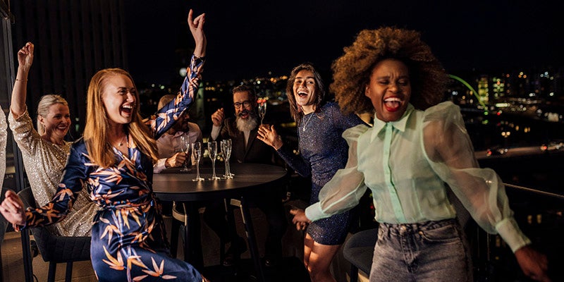People partying at night