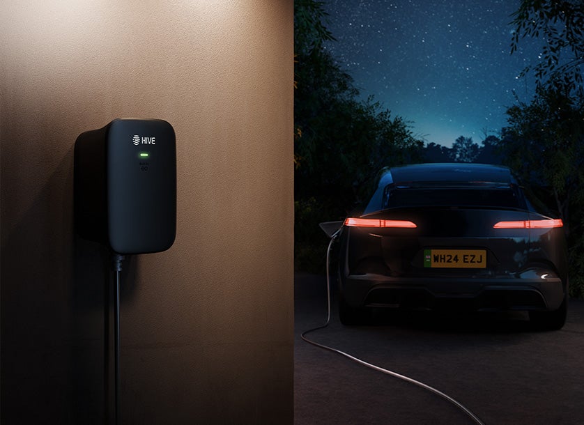 Hive EV charger mounted