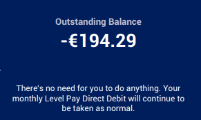 Sample image from a bill, showing outstanding balance of -€194.29
