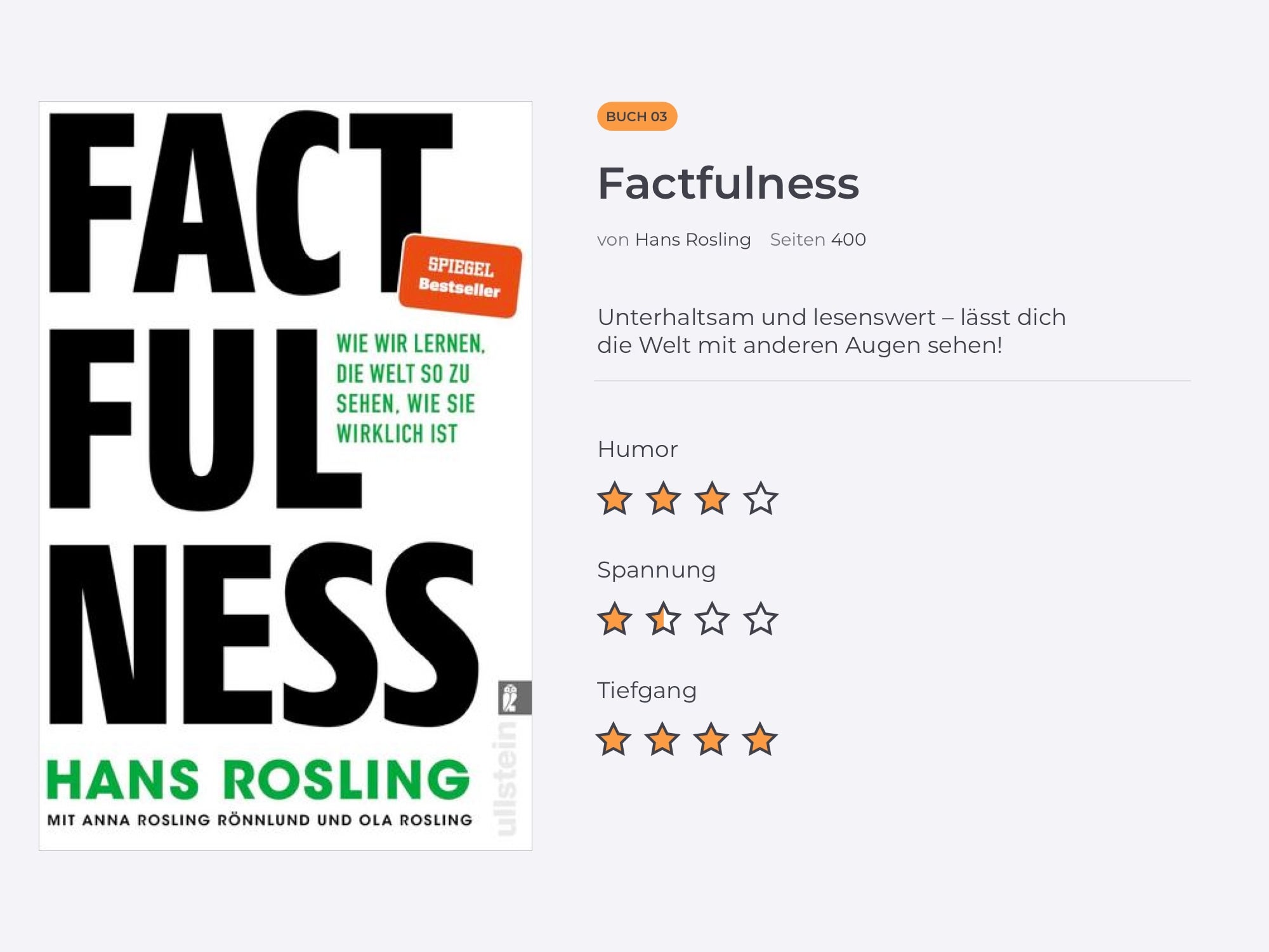 Titelbild des Buches von Hans Rosling.