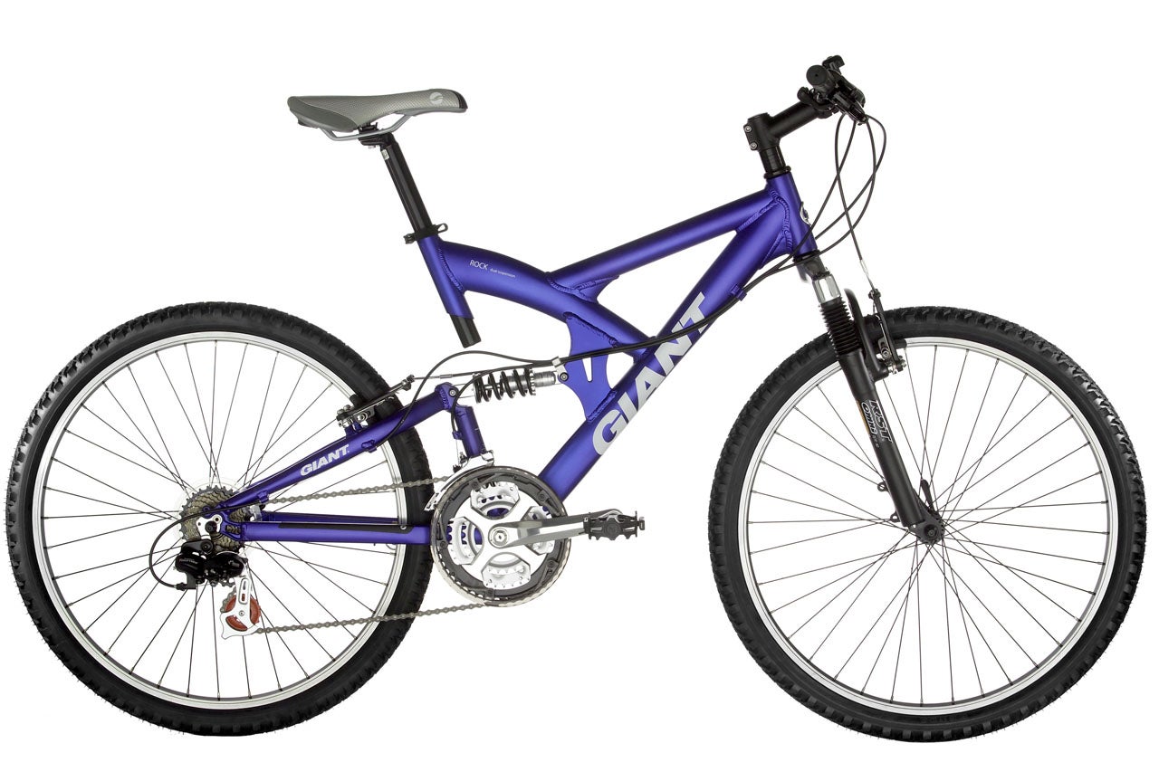 Product retail fotografie van blauwe giant fiets