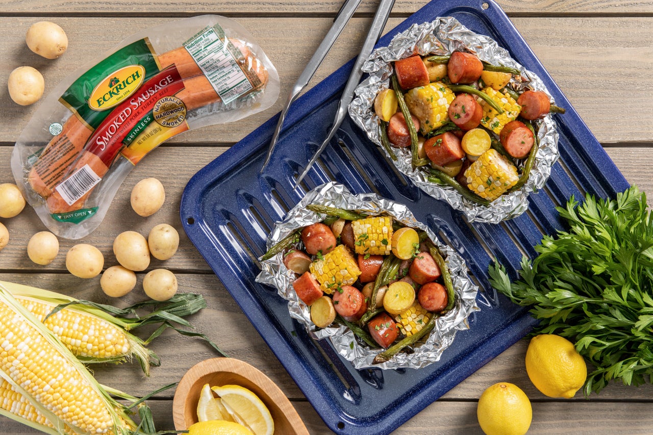 Foil-Pack Sausage and Summer Veggies
