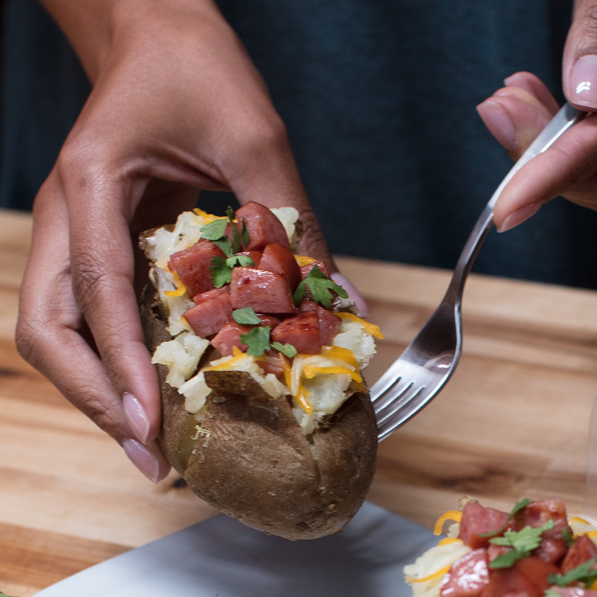 Smoked Sausage Baked Potato