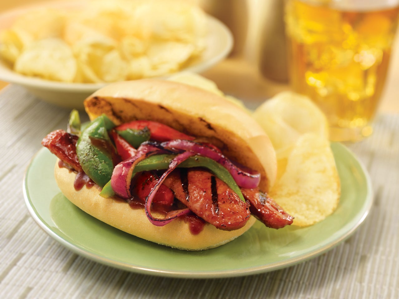 Grilled Smoked Sausage and Pepper Hoagies
