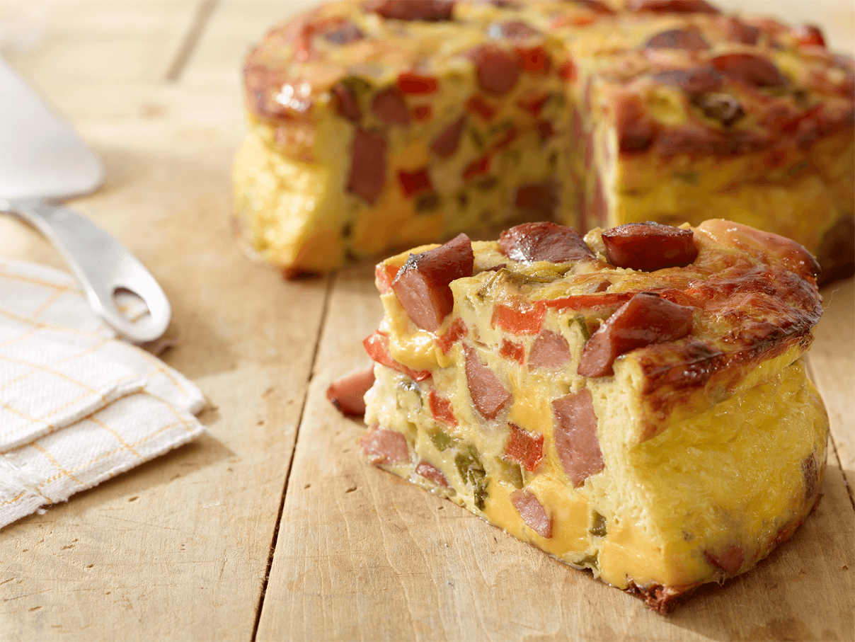 Smok-Y Maple Breakfast Sausage Crustless Quiche