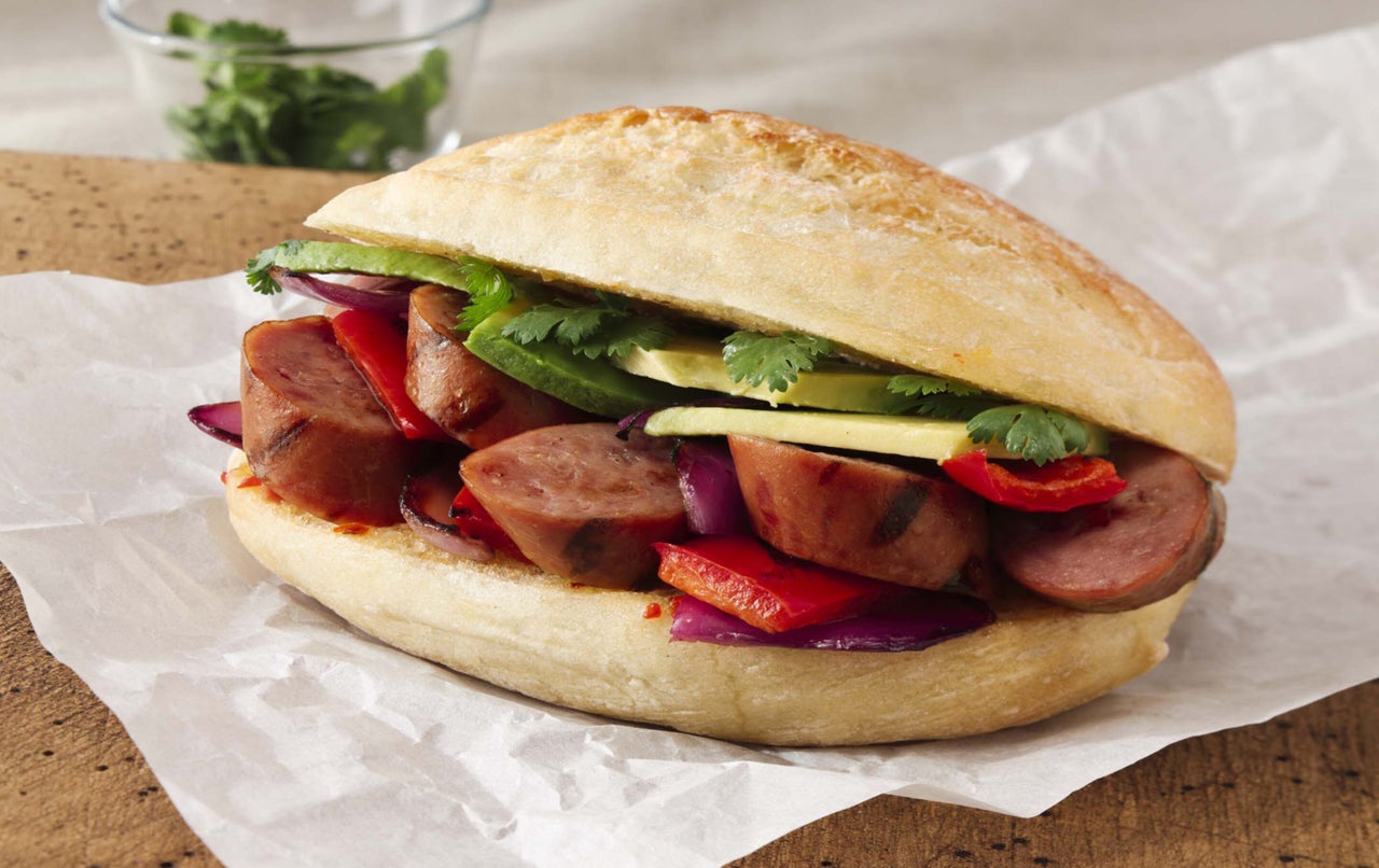 Mexican-Style Smoked Sausage Sandwich