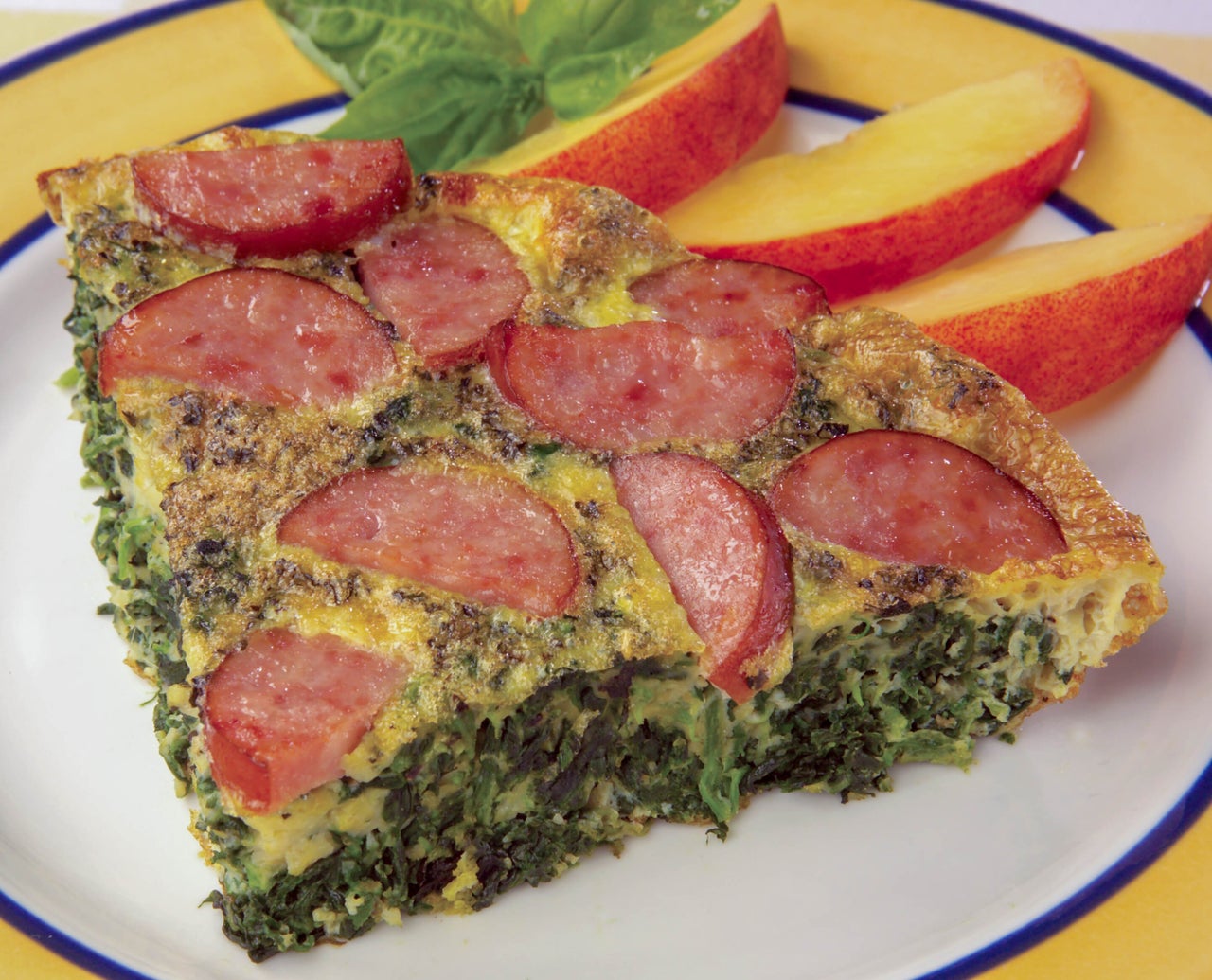 Smoked Sausage and Spinach Frittata