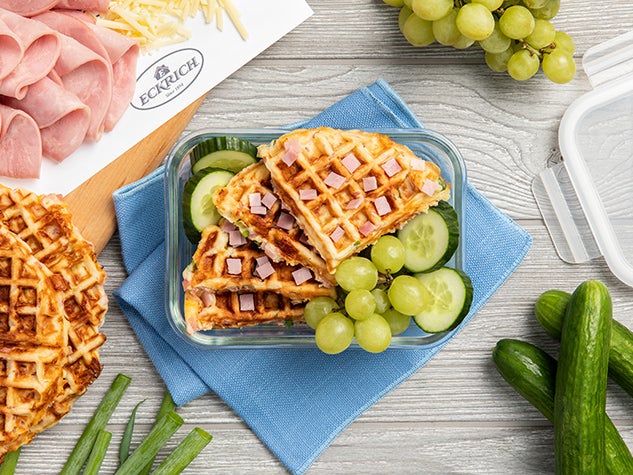 Ham-and-Cheddar Waffles