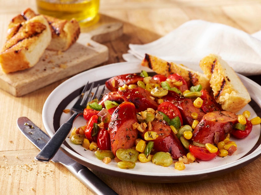 Cheddar Smoked Sausage Succotash