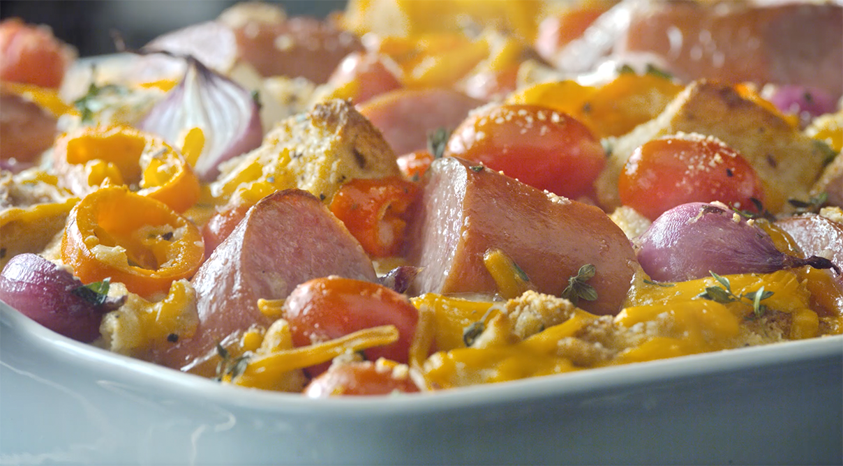 Eckrich Smoked Sausage Strata Bake
