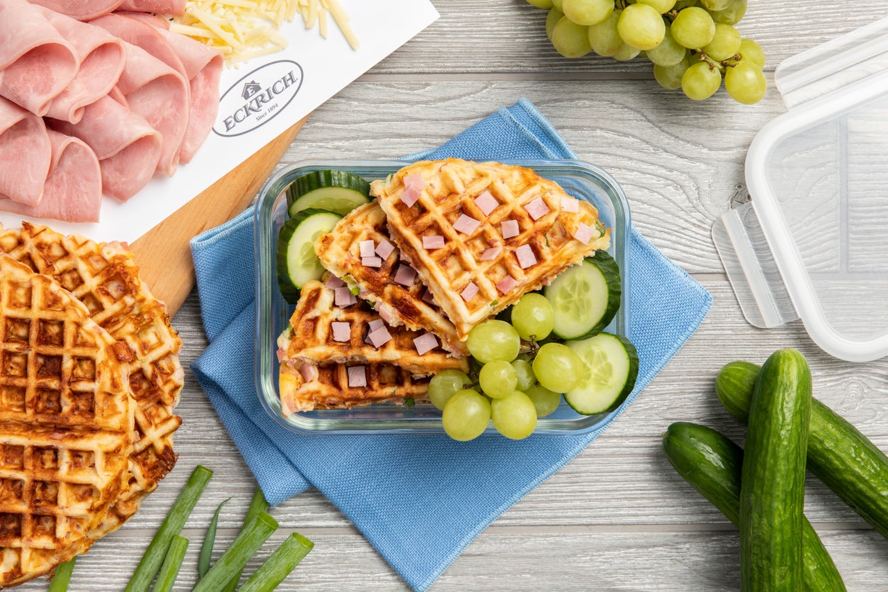 Ham and Cheddar Waffles