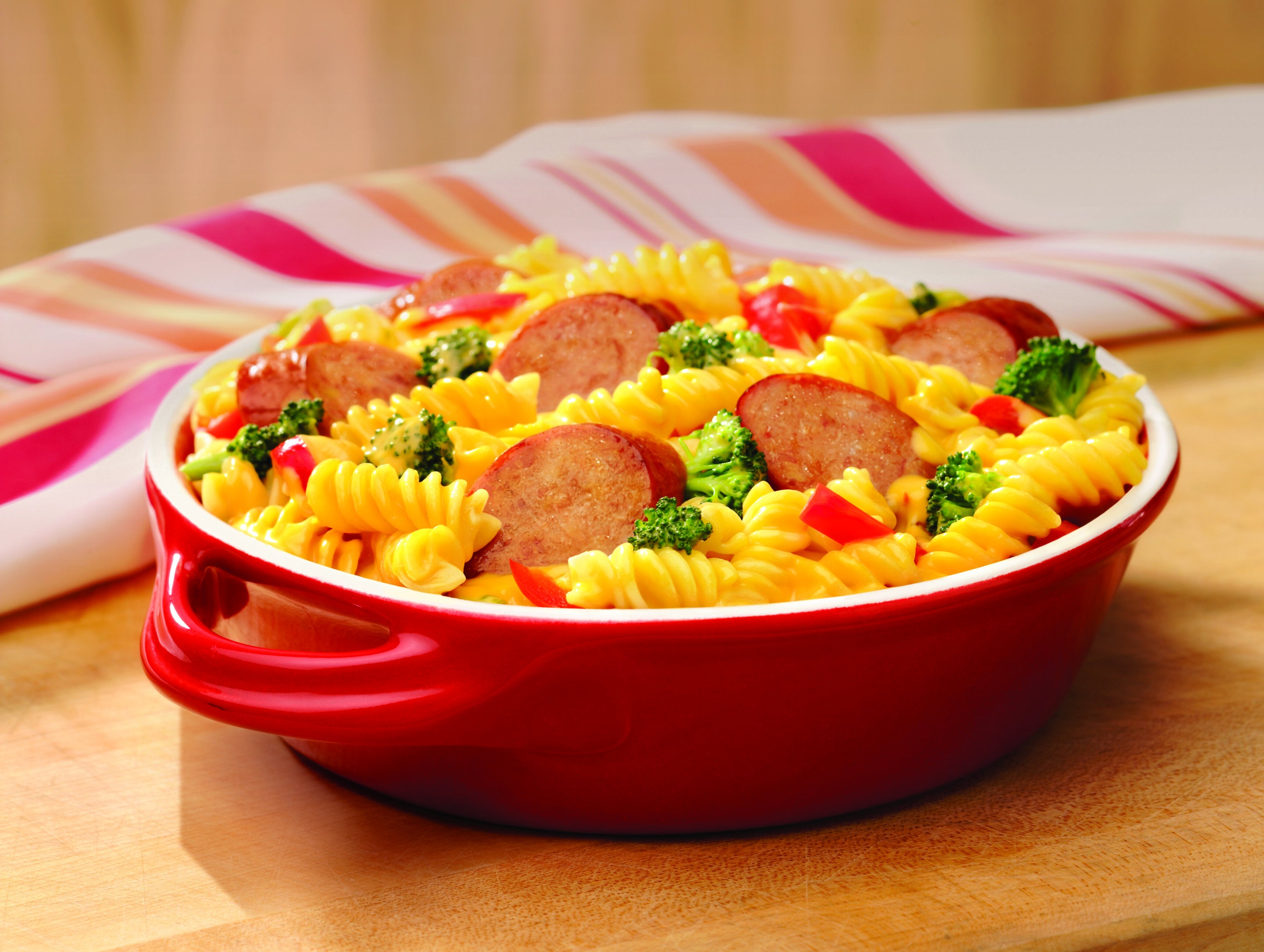 Cheesy Mac & Veggie Smoked Sausage Casserole