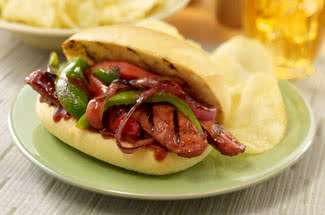 Grilled Smoked Sausage and Pepper Hoagies