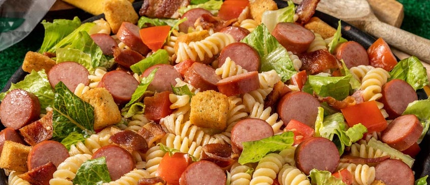 BLT Turkey Sausage Pasta Salad