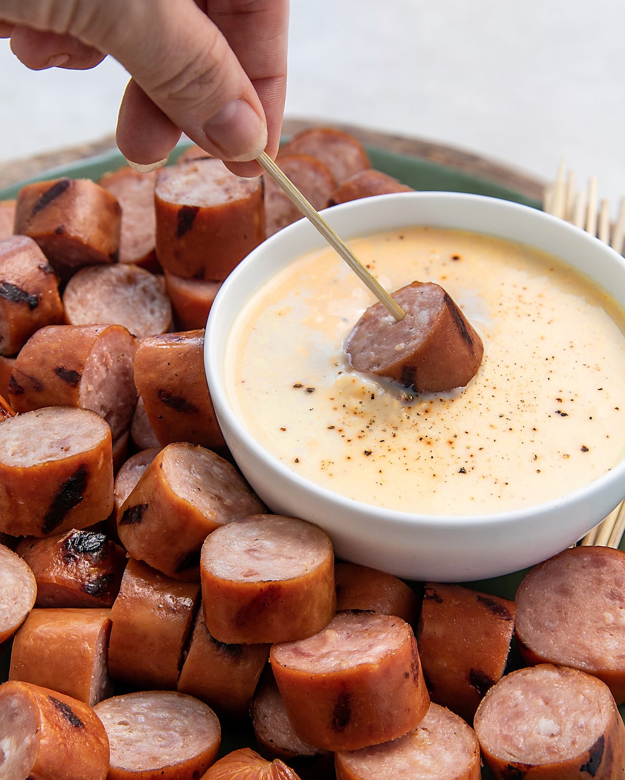 Smoked Sausage-and-Beer Cheese Dip