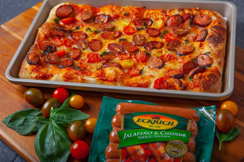 Jalapeno & Cheddar Smoked Sausage Flatbread Pizza