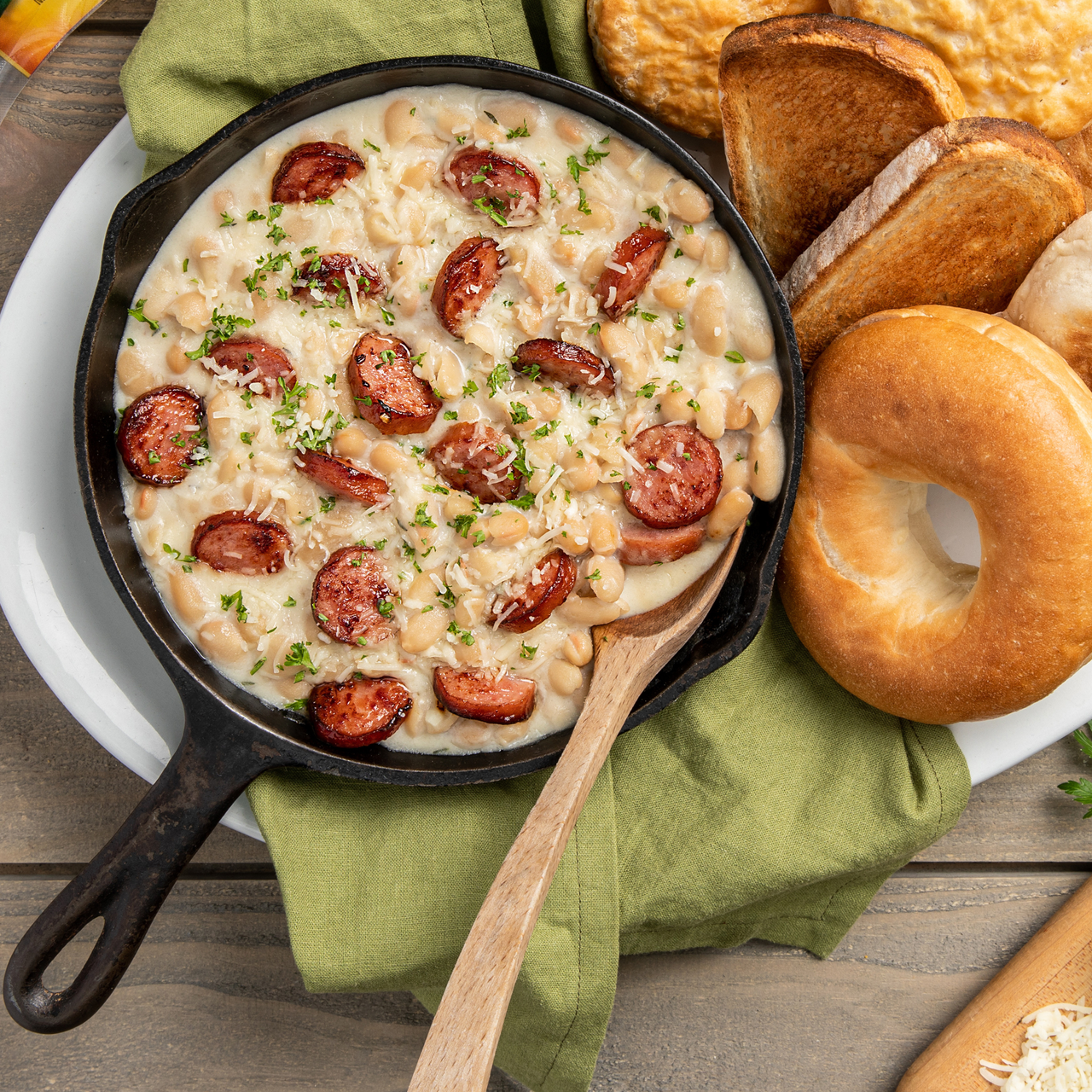 Creamy Braised White Beans and Sausage