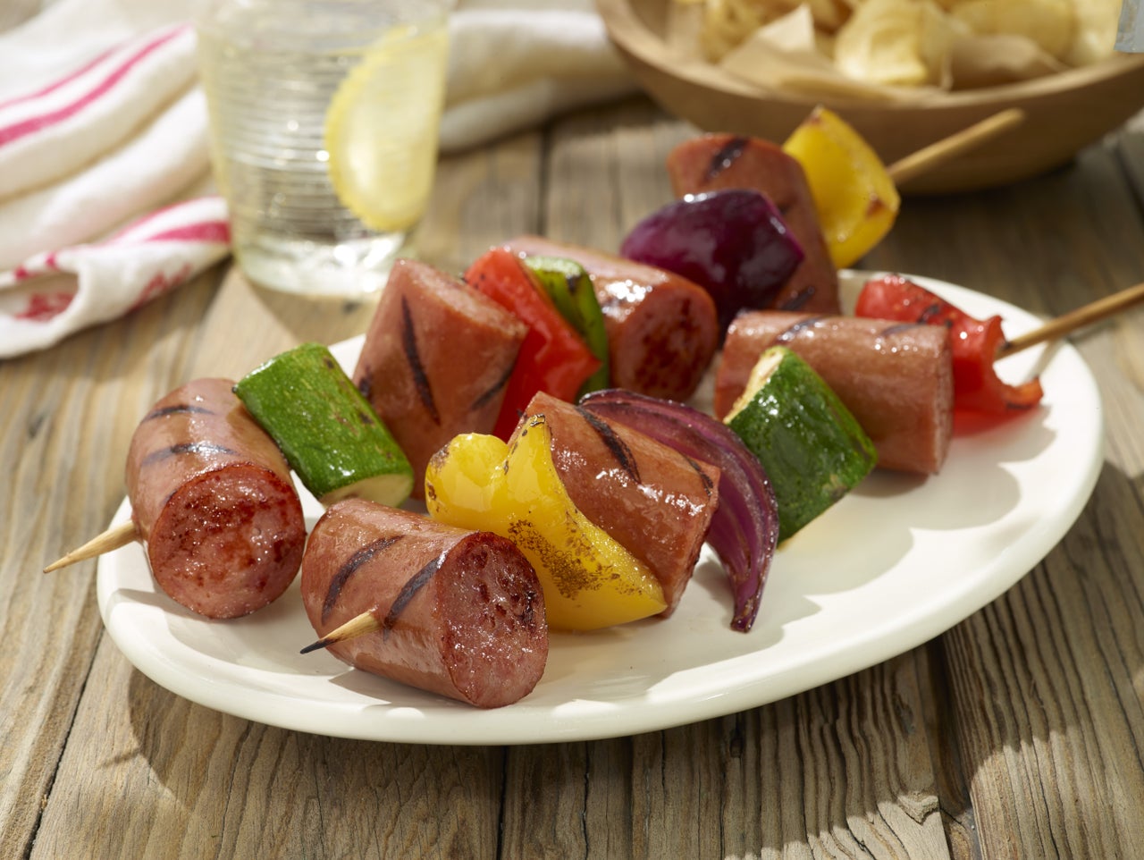 Grilled Kabobs with Smoked Sausage and Veggies