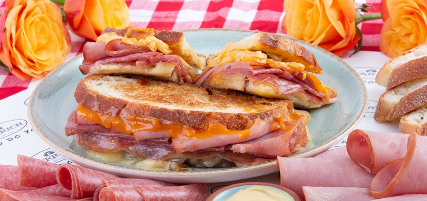 Salami and Ham Triple Grilled Cheese