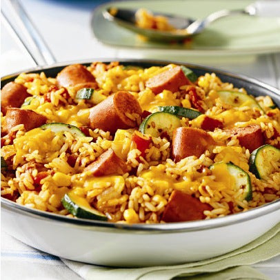 Southwest Smoked Sausage Skillet Supper