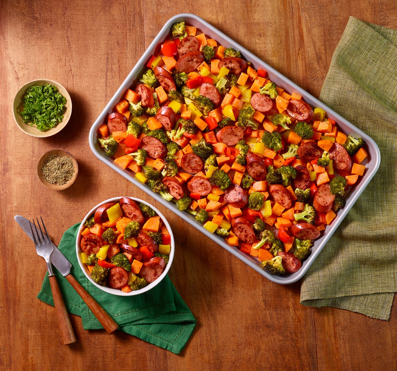 Smoked Sausage Sheet Pan