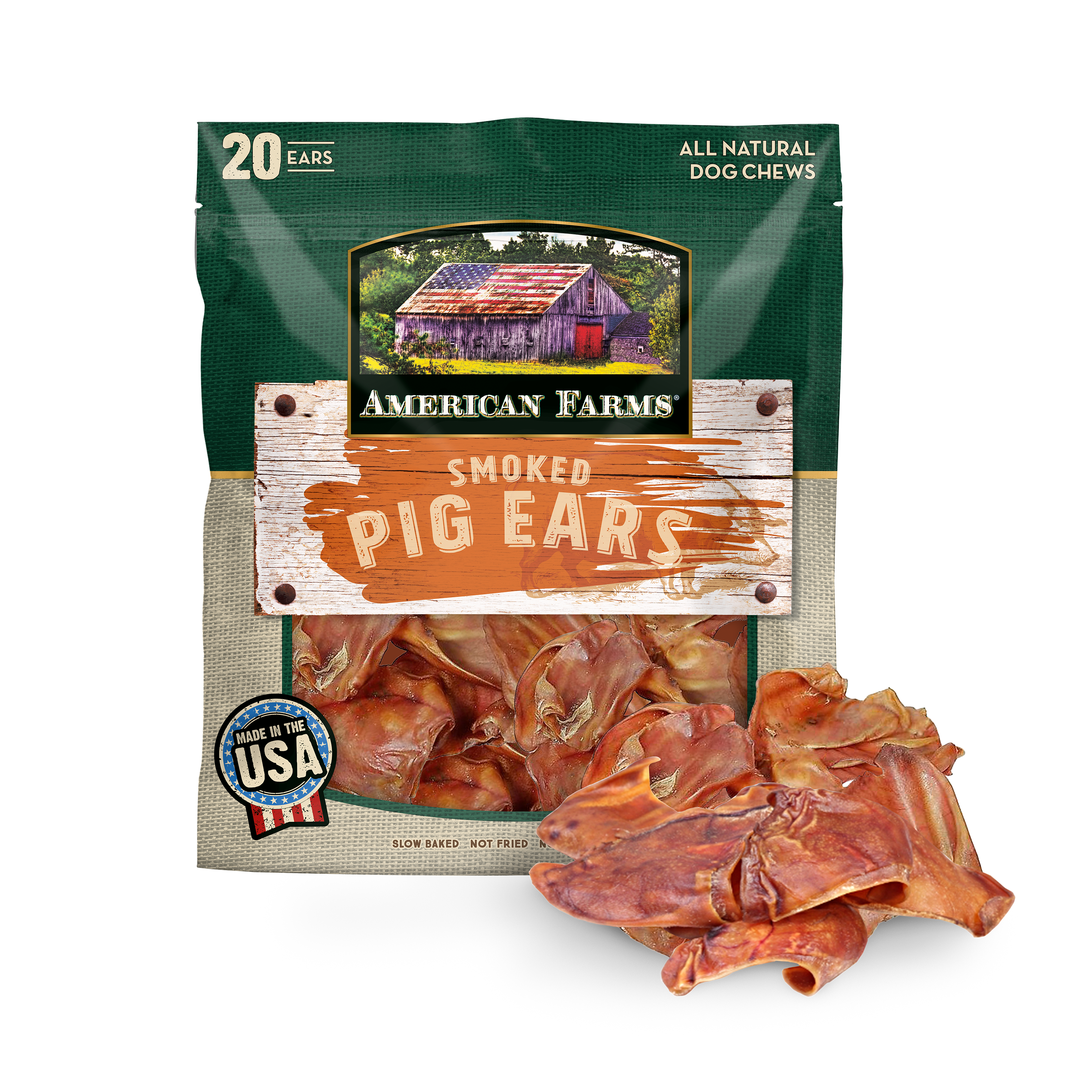20 ct. Pig Ear Smoked