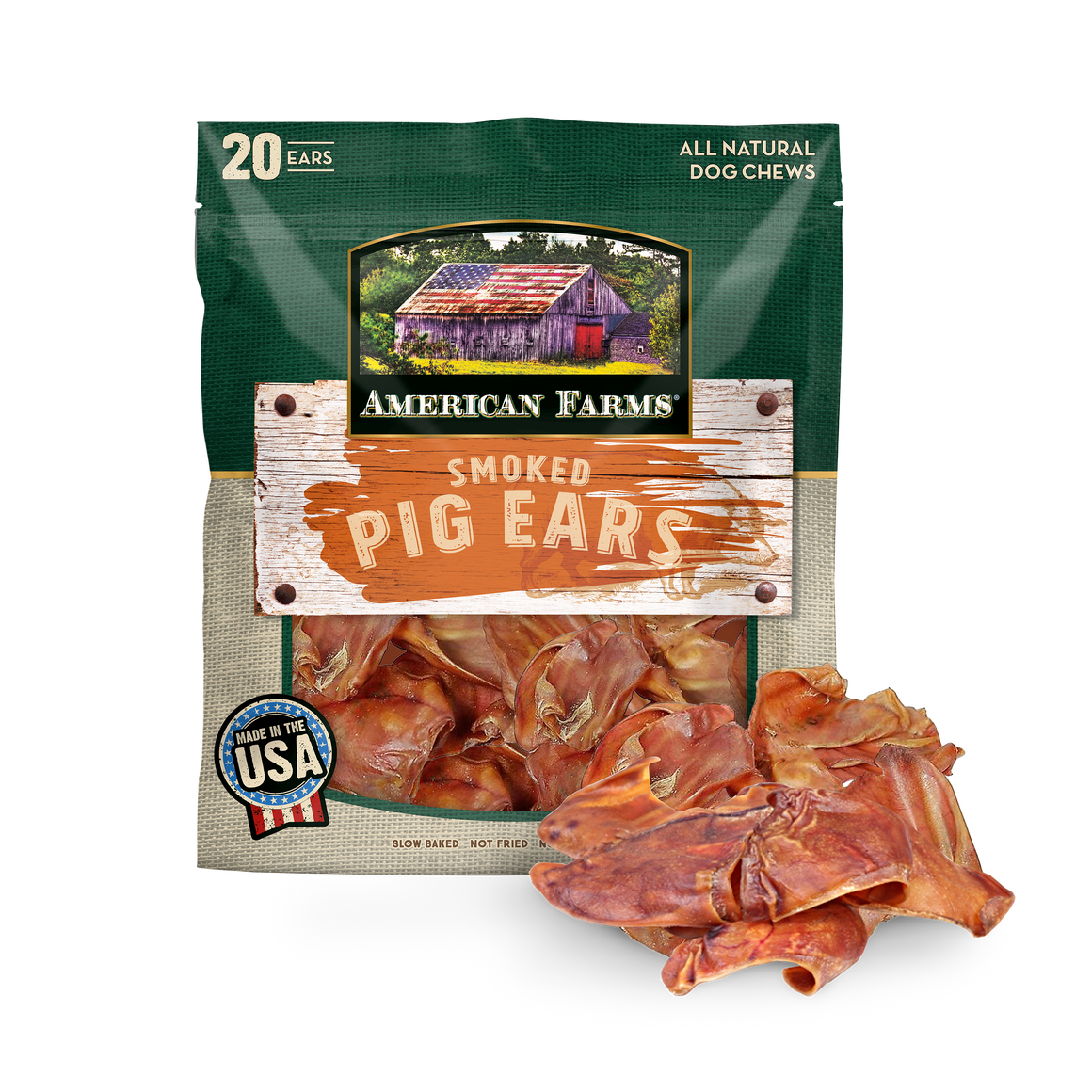 20 ct. Pig Ear Smoked