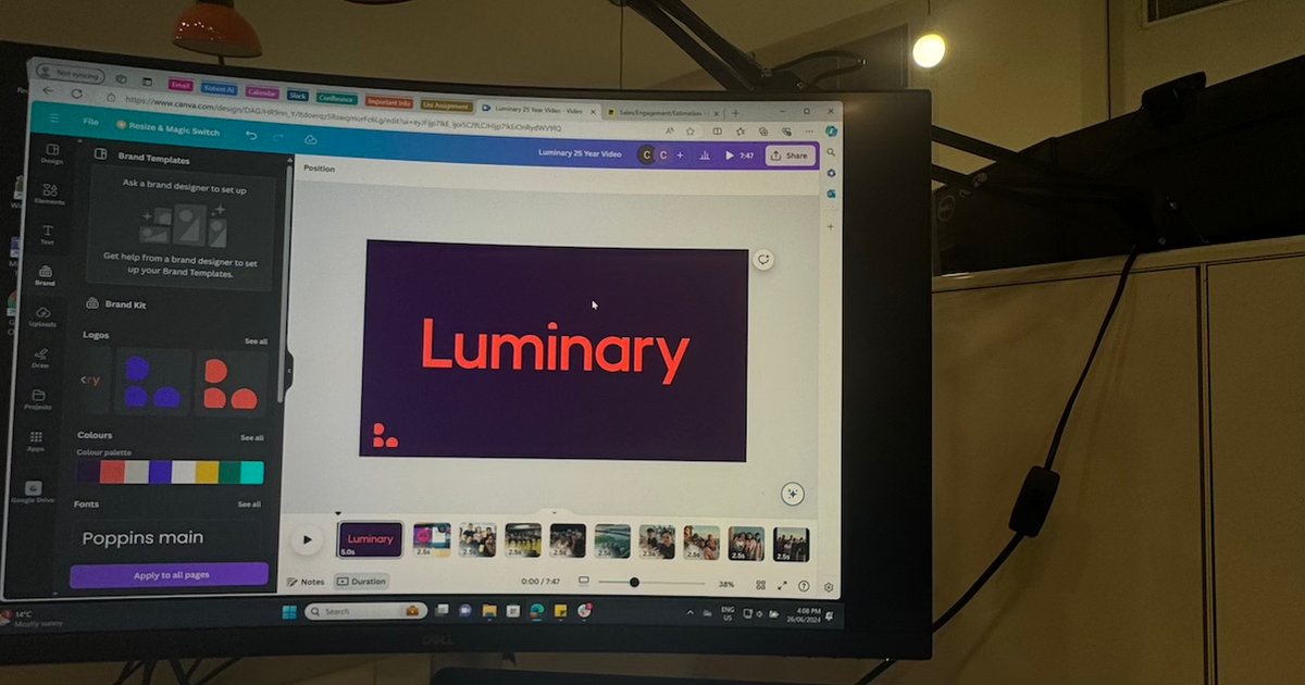 Picture of Chloe working on Luminary brand