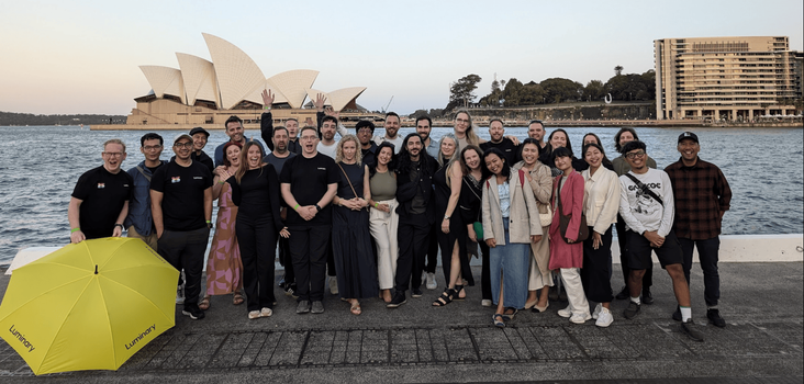 Team Luminary in front of Sydney Opera House 