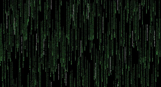 Computer code in the style of film 'The Matrix'
