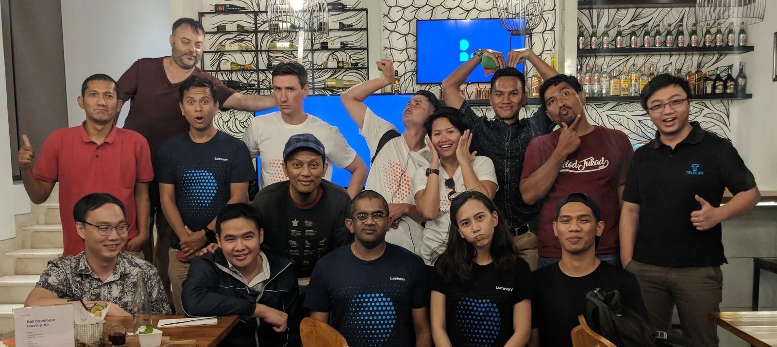 Attendees having fun a the Bali .NET CMS and FED meetup in September 2018