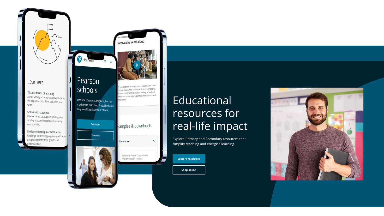 Picture of the Pearson website and mobile apps