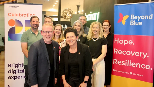 Marty with Georgie Harman and Luminary team in Melbourne office