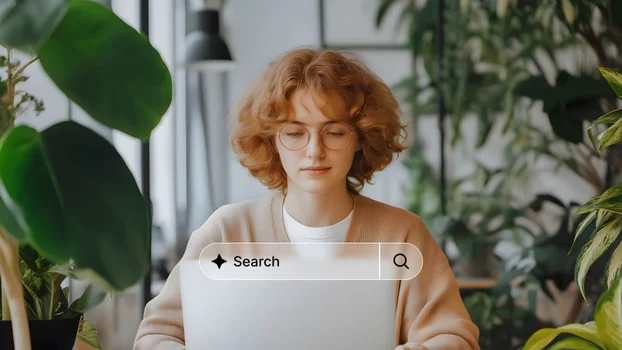 Woman on a computer