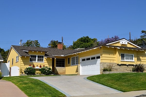 yellow home in california